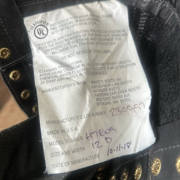 Whites Hathorn Explorer H7809 Logger Packer Plain Toe Work Boots Mens 12 D - Picture 5 of 12